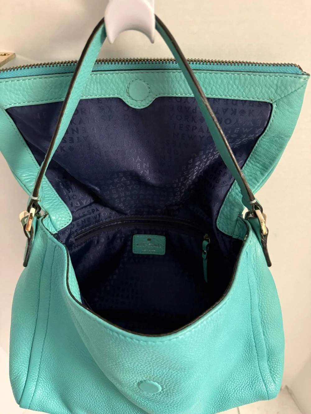 Kate Spade Highland Place Mini Maria Teal Leather Crossbody Bag